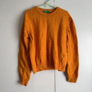United Colors of Benetton Orange Sweater Kids Size Medium Lambswool Nylon